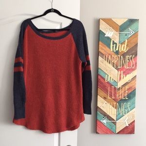 Vutti Oversize Comfy Color-block Two-Toned Sweater Medium